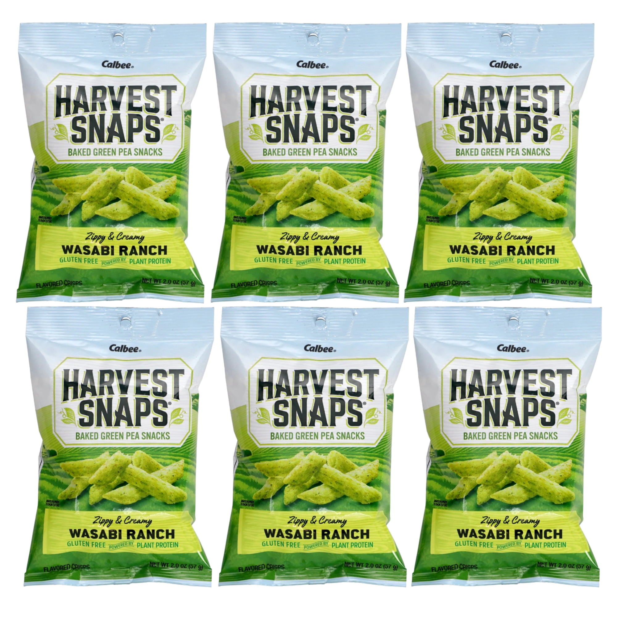 Wasabi Ranch Harvest Snaps Wasabi Ranch Green Pea Snack Crisps 2oz Gluten-Free Baked ...