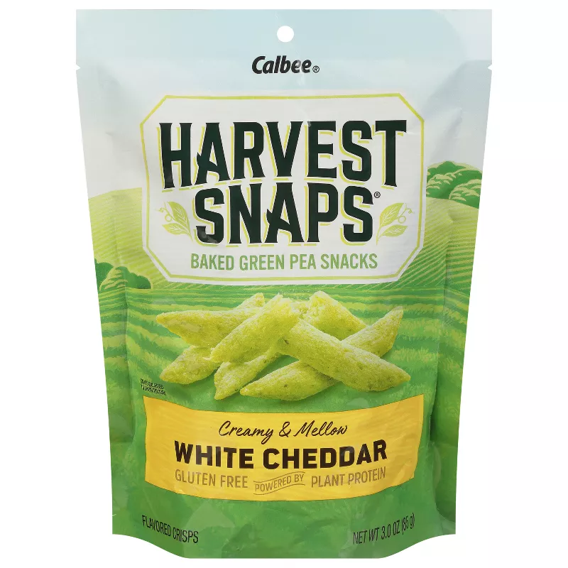 Harvest Snaps White Cheddar Baked Green Pea Snacks 3oz (Pack of 6)