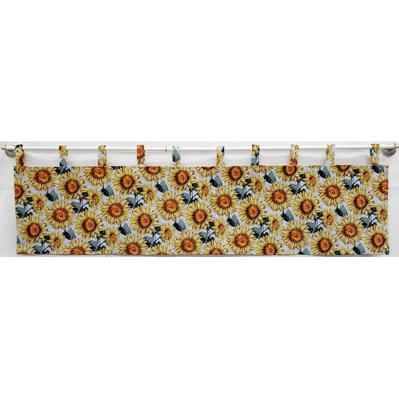 Harvest Sunflowers Tab Top Valances (Lined) (15 Inch One Valance Panel)