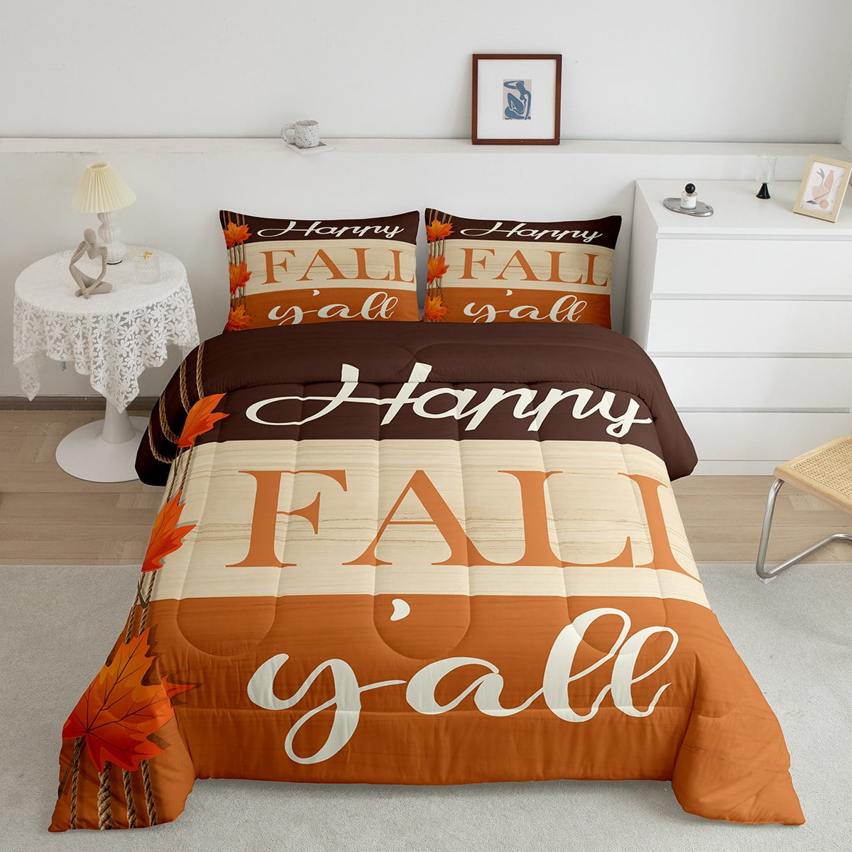 Harvest Thanksgiving Bedding Twin for Girls Women Fall Bedroom Decor