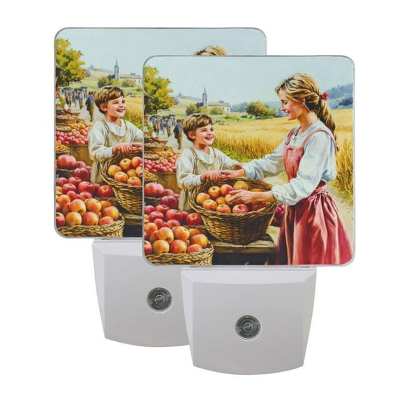 Harvest Thanksgiving Day Bazaar LED Night Light with Smart Sensor Plug Into Wall Dusk to Dawn 2 packs