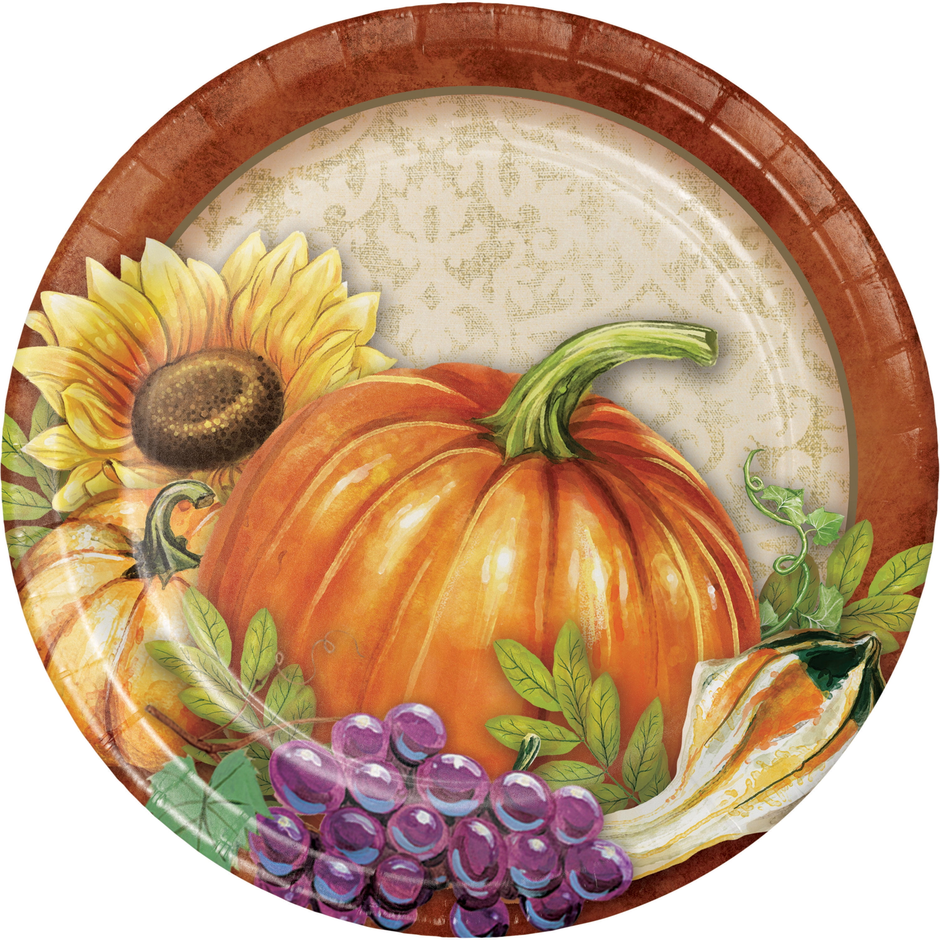Harvest Thanksgiving Dessert Plates, 24 count