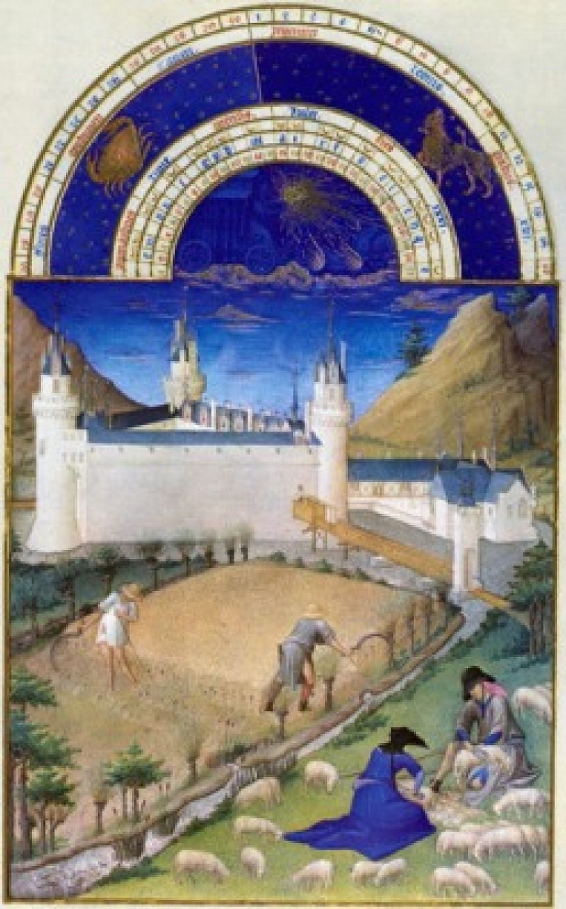 Harvest Time by Limbourg Brothers 15th Century 1385-1416 Canvas Art - Limbourg Brothers (24 x 36)