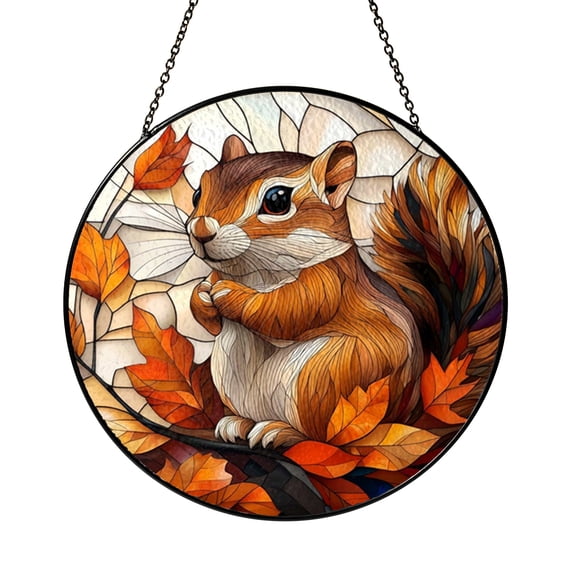 Harvest Tiny Chipmunk Suncatcher Hanging Piece Wall Ornament Decor