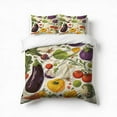 thumbnail image 1 of Harvest Watercolor Vegetables Fruits Bedding Set 3 Pcs Soft Microfiber Quilt Cover For Bedroom Decor, Comforter Cover With 2 Pillowcase, 1 of 5