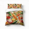 thumbnail image 1 of Harvest Watercolor Vegetables Fruits Bedding Set 3 Pcs Soft Microfiber Quilt Cover For Bedroom Decor, Comforter Cover With 2 Pillowcase, 1 of 5