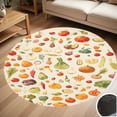 thumbnail image 1 of Harvest Watercolor Vegetables Fruits Round Carpet Living Room Bedroom Home Decoration Coffee Table Mat Lounge Rug Chair Mats, 1 of 5