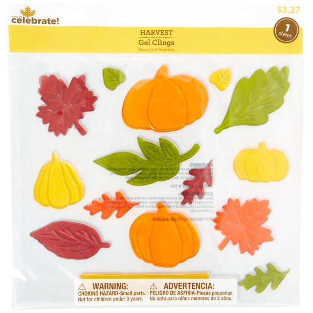 Harvest Window Gel Cling , Fall Leaves, 11.5