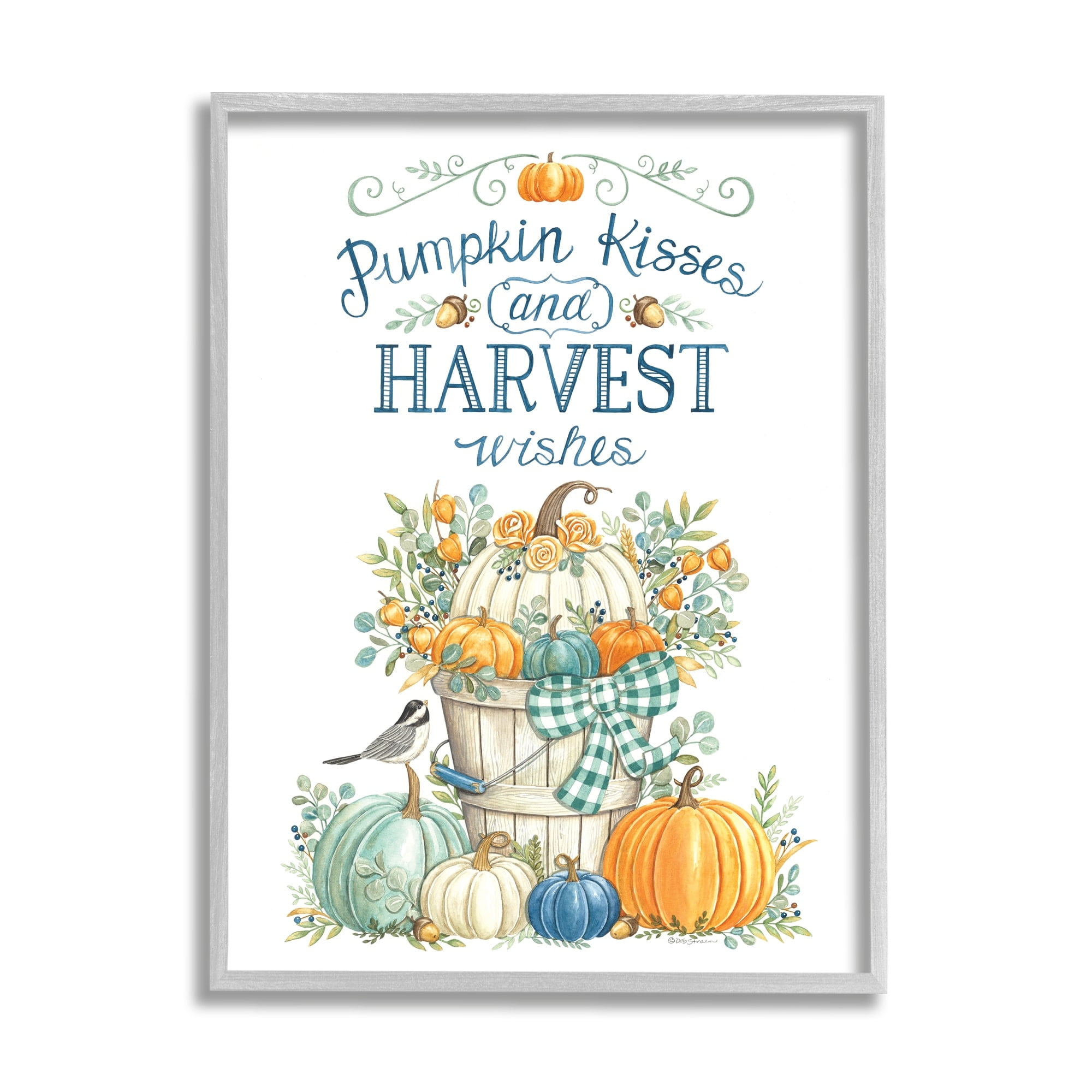 Harvest Wishes Autumnal Fall Pumpkins Botanical Bouquet Botanical & Floral Graphic Art Framed Art Print Wall Art