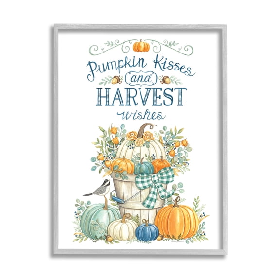 Harvest Wishes Autumnal Fall Pumpkins Botanical Bouquet Botanical & Floral Graphic Art Framed Art Print Wall Art