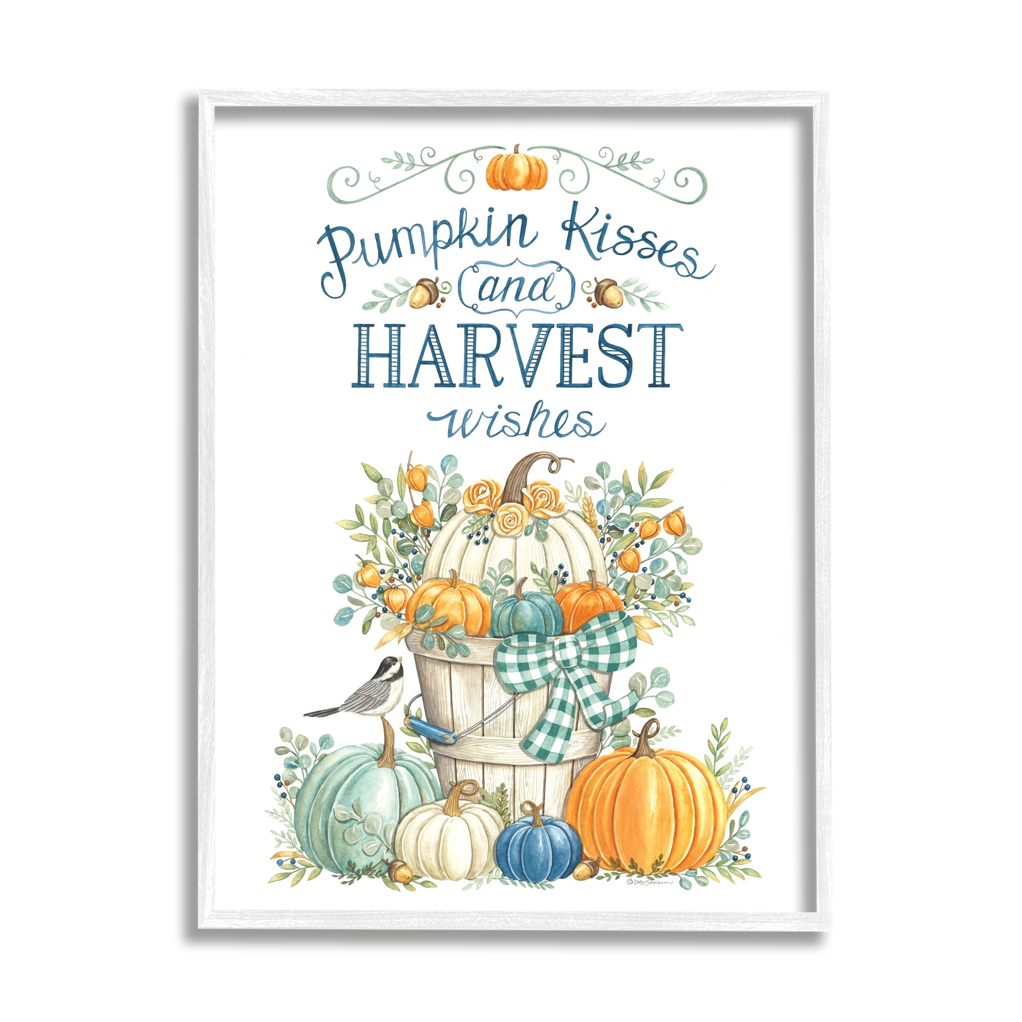 Harvest Wishes Autumnal Fall Pumpkins Botanical Bouquet Botanical & Floral Graphic Art Framed Art Print Wall Art