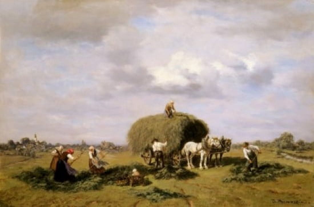 Harvest in Upper Bavaria Desire Thomassin (1858-1933German) Canvas Art - Desire Thomassin (24 x 36)