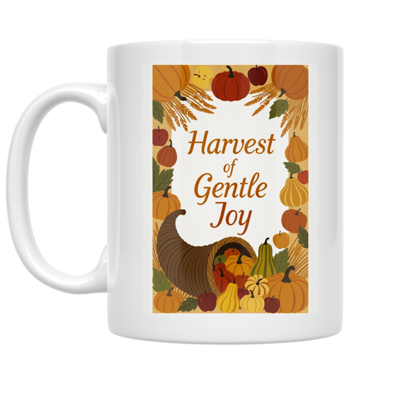 Harvest of Gentle Joy - Thanksgiving Enthusiast - 11 oz Ceramic Coffee Mug