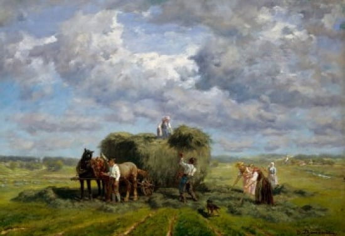 Harvesting Day by Desire Thomassin (1858-1933) Canvas Art - Desire Thomassin (24 x 36)