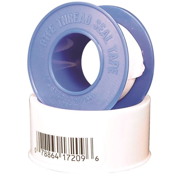 Harvey 017209B Thread Seal Tape, 260 in L, 3/4 in W, PTFE, Blue/White