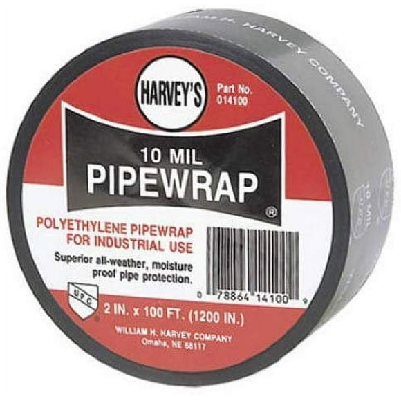 Harvey 14100 Poly Pipe Wrap, 2-Inch by 100-foot, Black