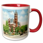 Harvey County Court House Newton Kansas Postcard Reproduction 11oz Two-Tone Red Mug mug-169893-5