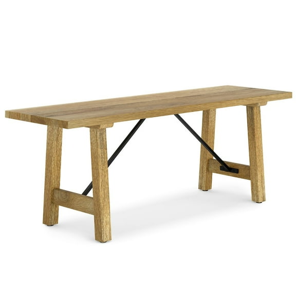 Simpli Home Harvey 47 inch Wide Bench in Natural
