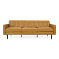 thumbnail image 1 of Harvey Mid-Century Modern Tight Back Genuine Leather Sofa in Tan, 1 of 6