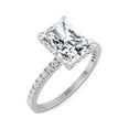 thumbnail image 1 of Harvey - Moissanite Radiant Cut Lab Diamond Hidden Halo Engagement Ring with PavÃ© Band, 1 of 5