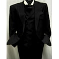 thumbnail image 1 of Harvey Style Double Breasted Vest 1920s Great Gatsby Look Wool Single Button Peak Lapel Pleated Pants Black, 1 of 1