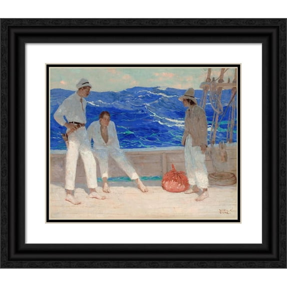 Harvey T. Dunn 24x20 Black Ornate Framed Double Matted Museum Art Print Titled: The Stowaway (1915)