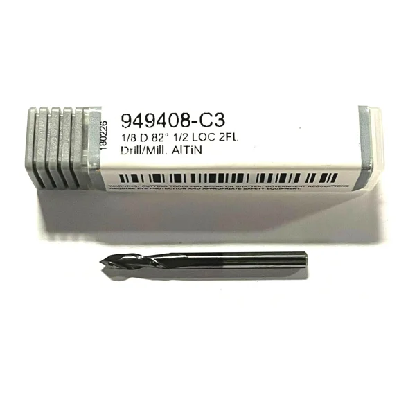 Harvey Tool 1/8" Solid Carbide Drill Mill 82 Altin Coated 2 Flute Usa Made