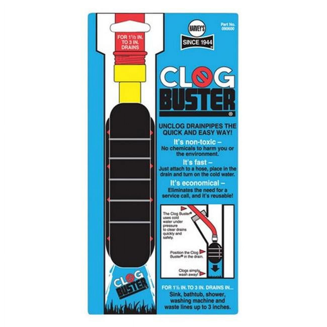 Harvey's 90600 ClogBuster Reusable Drain Unclogger for 1.5 to 3 in. Drains