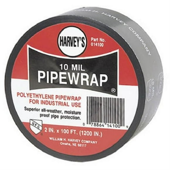 William Harvey 10ML Poly Pipe Wrap for Industrial Use, Black 2" x 100'