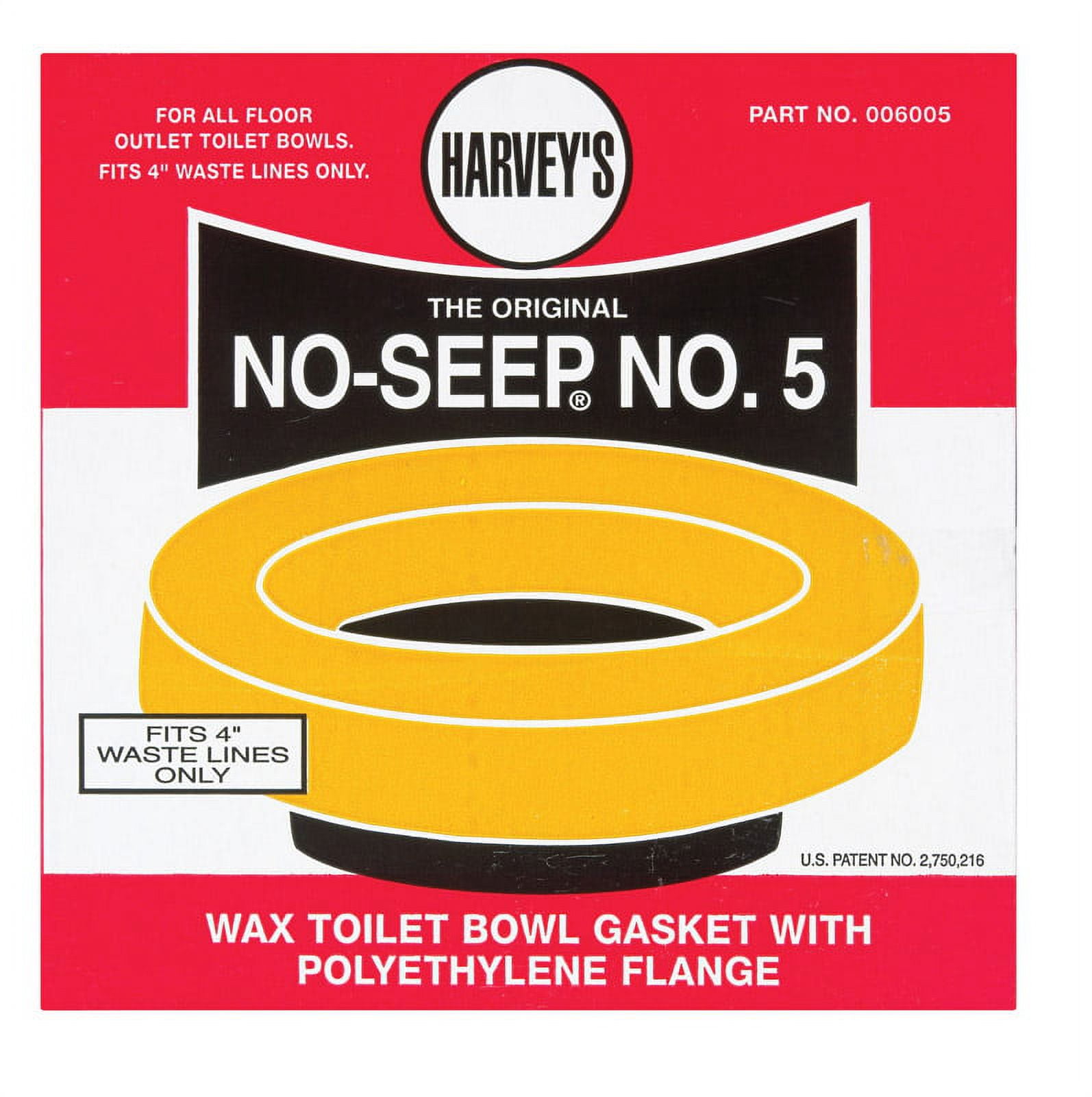 Harvey's Toilet Bowl Gasket with Wax & Flange Polyethylene