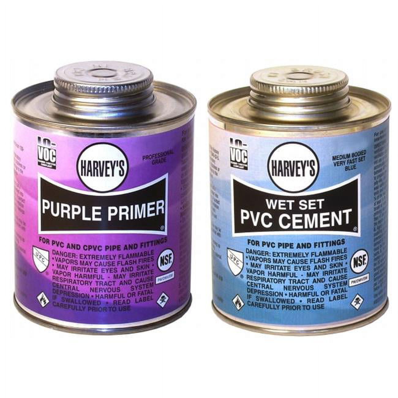 Harvey's Wet Set Blue/Purple Primer and Cement For PVC 4 oz