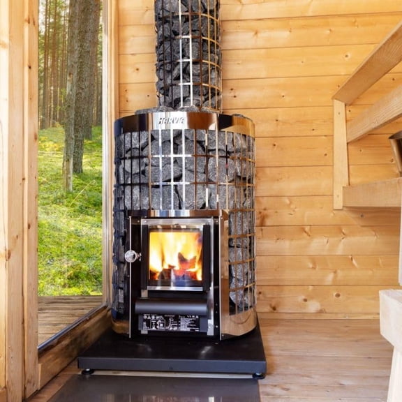 Harvia Cilindro Series Woodburning Sauna Heater All in One Bundle (Cilindro 20)
