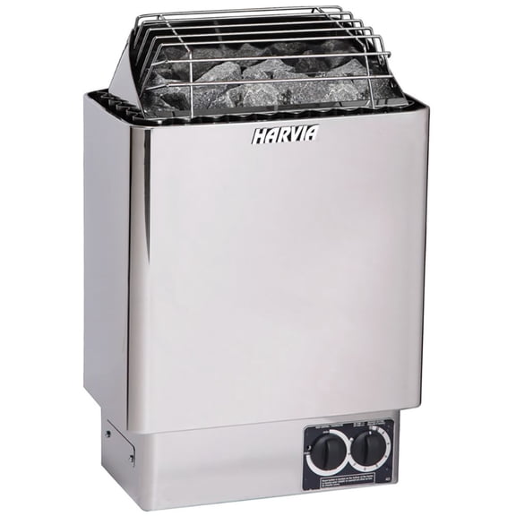 Harvia KIP Series - KIP45B, 4.5kW Sauna Heater with Built-In Controls (Includes Sauna Stones)