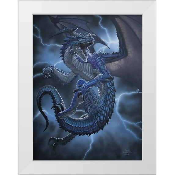Harvill, Marc 15x18 White Modern Wood Framed Museum Art Print Titled - Lightning Dragon