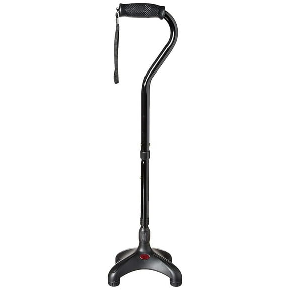 Harvy Quad Cane - Walking Stick for Men and Women - Lightweight Adjustable Folding Cane/Staff - Right and Left Hand Grip for Stability Support - Four Prong Base Walking Cane/Stick