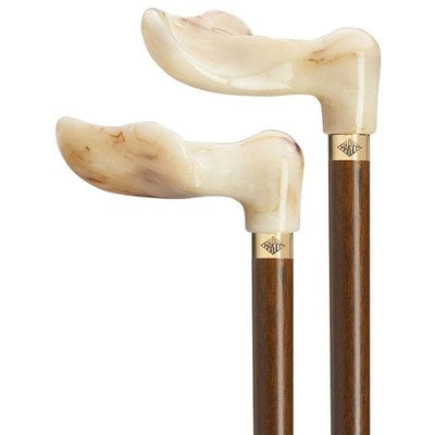 Harvy White Marbleized Palm Grip Cane