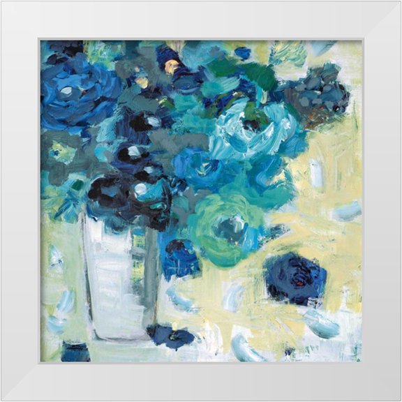 Harwood, Jennifer 12x12 White Modern Wood Framed Museum Art Print Titled - Harmony in Blue