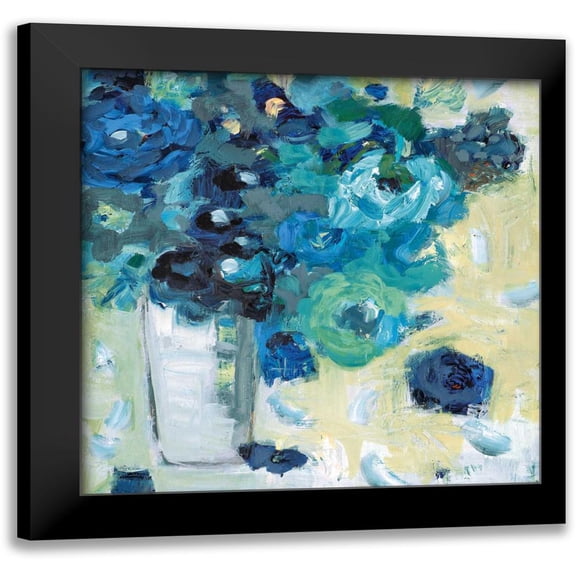 Harwood, Jennifer 15x15 Black Modern Framed Museum Art Print Titled - Harmony in Blue