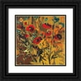 thumbnail image 1 of Harwood, Jennifer 26x26 Black Ornate Wood Framed with Double Matting Museum Art Print Titled - Wild Poppies, 1 of 4