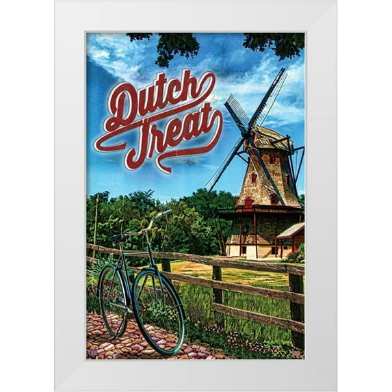 Has 17x24 White Modern Wood Framed Museum Art Print Titled - Dutch Treat