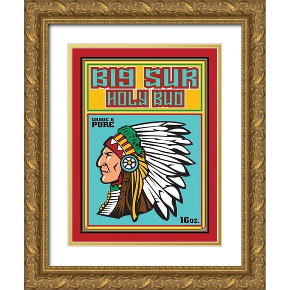 Has 25x32 Gold Ornate Wood Framed with Double Matting Museum Art Print Titled - Big Sur