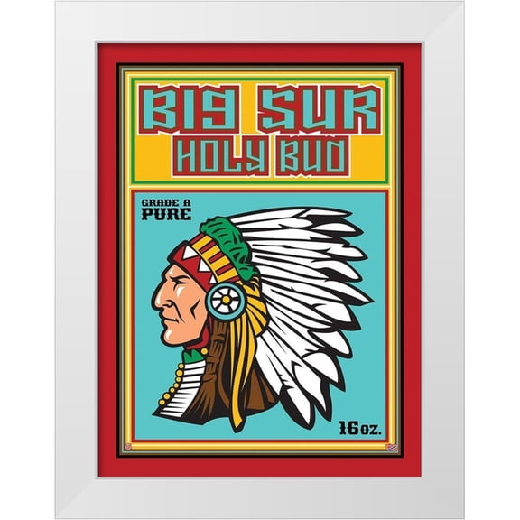 Has 25x32 White Modern Wood Framed Museum Art Print Titled - Big Sur
