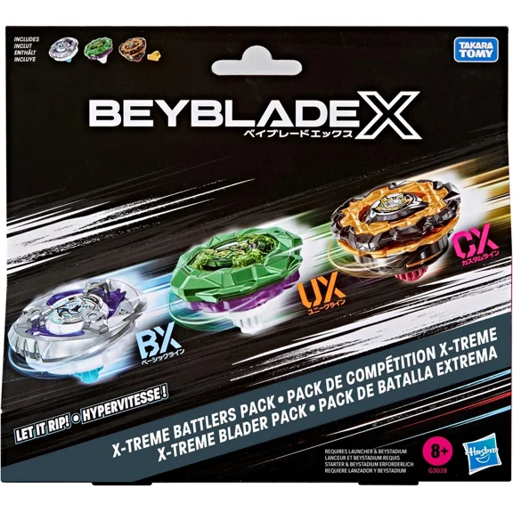 Hasabro X-Treme Battlers Pack, 3 Beyblade X Tops, CX-11