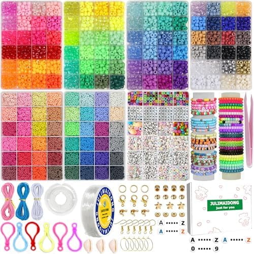 Hasako 11500Pcs Pony Beads, Beads for Bracelets Making, Multi-Colored Hair Bead for Hair Braids, 144 Colors Kandi Friendship Bracelet Bead Making Kits for Craft (144Color)