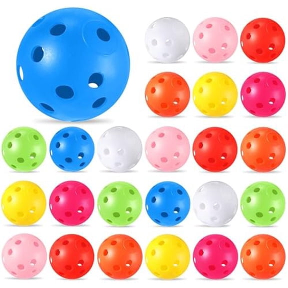 Hasako 24 Pack Practice Golf Balls 42 mm Limited Flight Plastic Golf Training Airflow Hollow Ball for Driving Range Swing Practice Backyard Indoor Outdoor Home