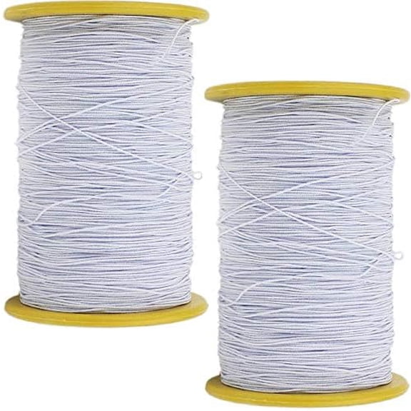 Hasako 2PCS 0.5mm Thickness 547 Yard Elastic Thread White