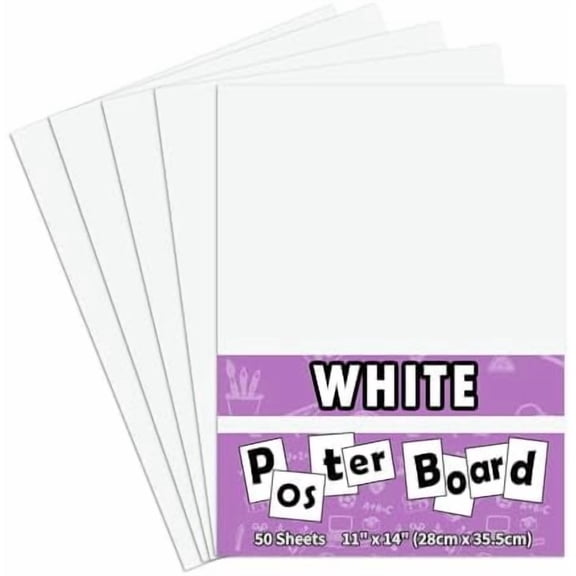Hasako 50PCS White Poster Board 11"X14",Poster Board Bulk Super Value Poster Boards for School Craft Project Presentation Drawing Graphic Display