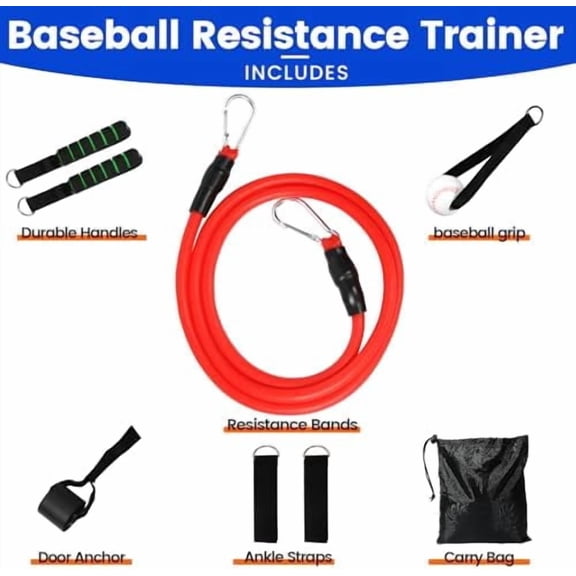 Hasako Baseball Resistance Trainer,Training Aid for Baseball Softball Pitchers,Interchangeable Grips to Build Arm Strength,Arm Bands for Baseball Players,Baseball Throwing Trainer,Great to Warm-Up