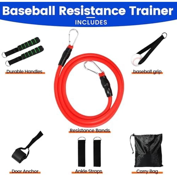 Hasako Baseball Resistance Trainer,Training Aid for Baseball Softball Pitchers,Interchangeable Grips to Build Arm Strength,Arm Bands for Baseball Players,Baseball Throwing Trainer,Great to Warm-Up