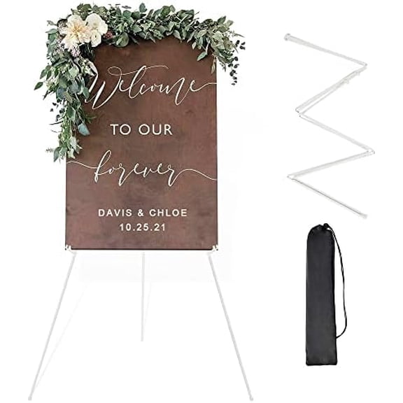 Hasako Easel Stand for Wedding Sign Poster 63'' Instant Display Floor Adjustable Metal Art Easel White